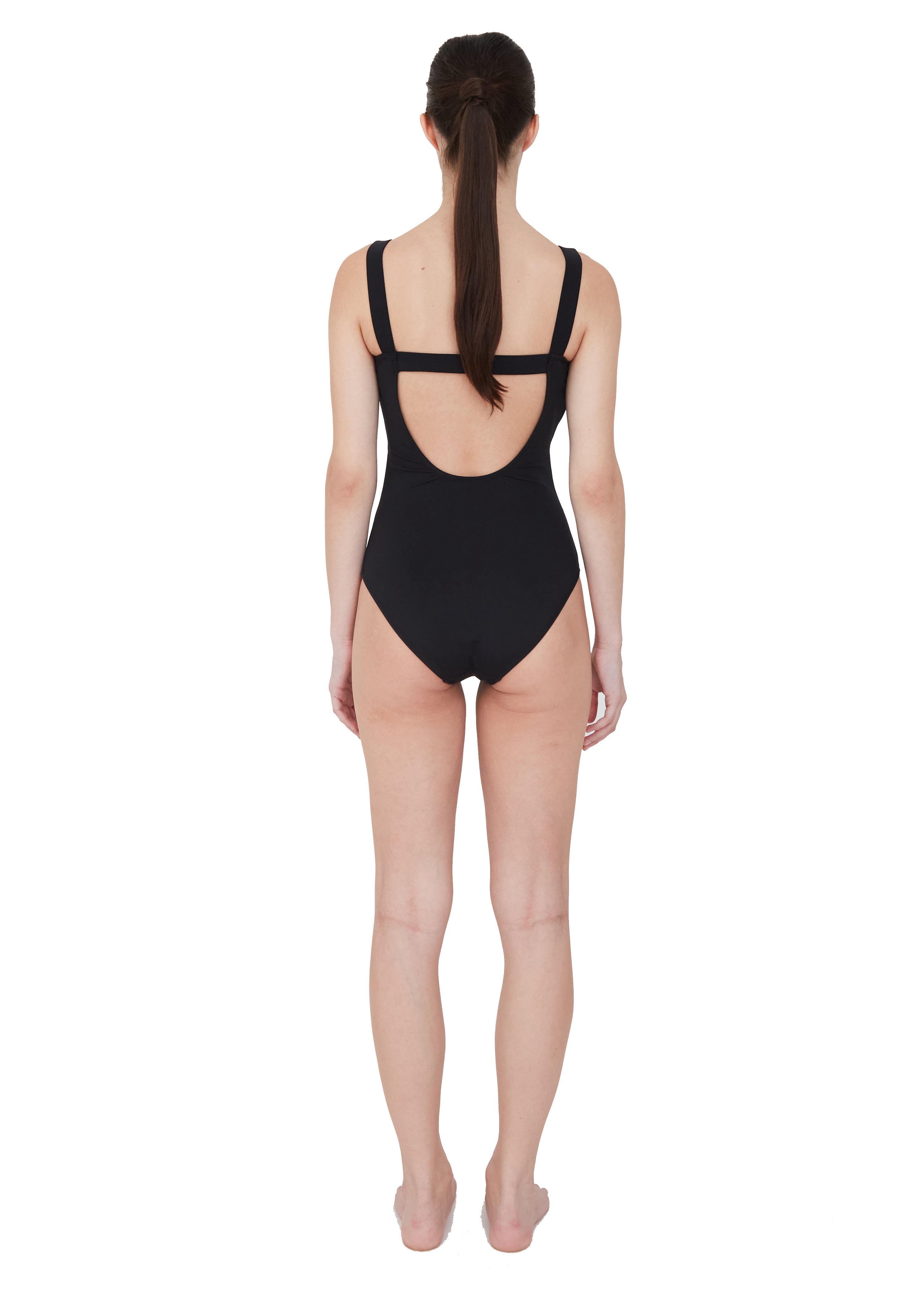 Maja, one piece swimsuit with mesh, black